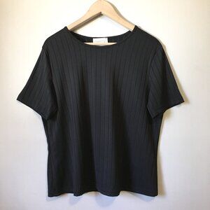 Vintage Tradition Canada Black Ribbed Referee T-Shirt XL Blockette 90s